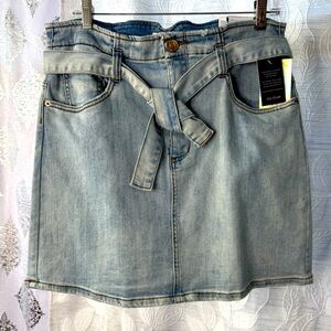 STS Blue Mini Pencil Skirt with Tie Front